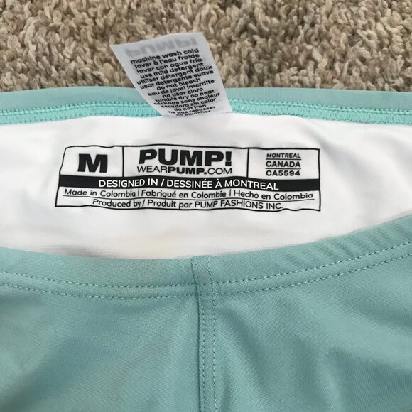 Pump! Retro Teal Water Cheeky Swim Trunks - Picture 2 of 4